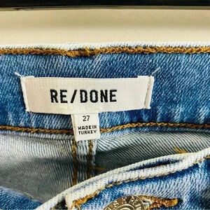 RE/DONE 90s high rise ankle crop distressed jeans US27 button fly